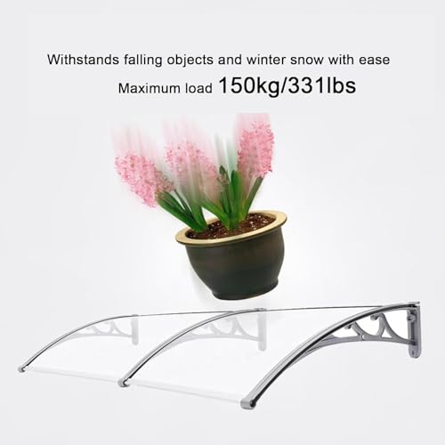 UV-Schutz, regenfester Überdachung, robuster Aluminiumrahmen und Polycarbonat-Dach für Garten, Veranda und Tür, Wetterschutz, Outdoor-Zubehör