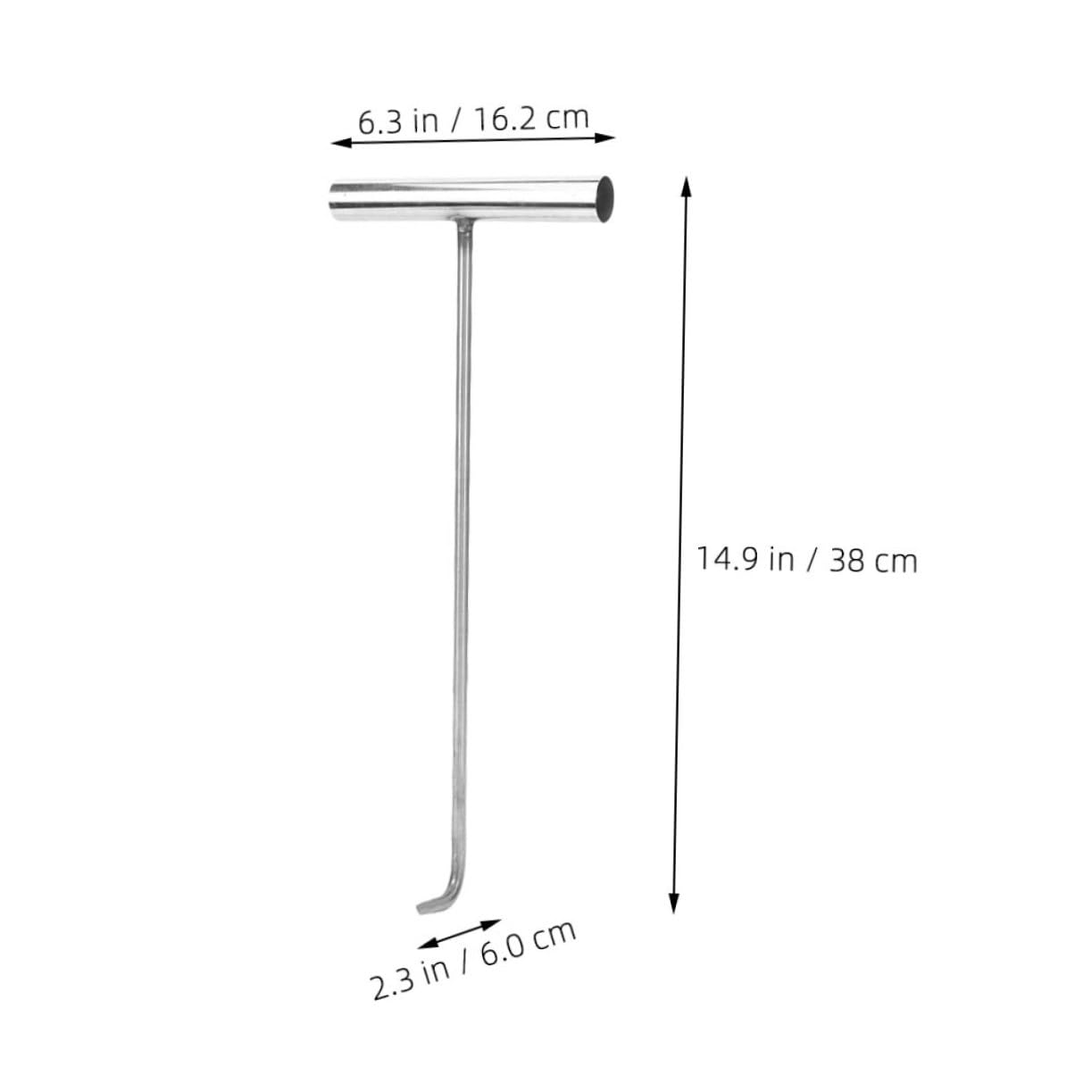 VILLFUL Manhole Cover Hook Tools Hooks Manhole Lid Lifter Manhole Cover Lifter Metal Manhole Hook Manhole Cover Lifting Tool Manhole Lid Hook 38c Stainless Steel Rebar T-Hook