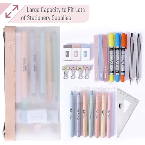 Image of Mr. Pen- Clear Pencil Pouch, 8.50 inchx4.25 inch, 3 Pack, Durable TPU Material | Medium Water-Resistant Pencil Bags with Smooth Zipper, Multipurpose Clear Pouch for Stationery, School, Office