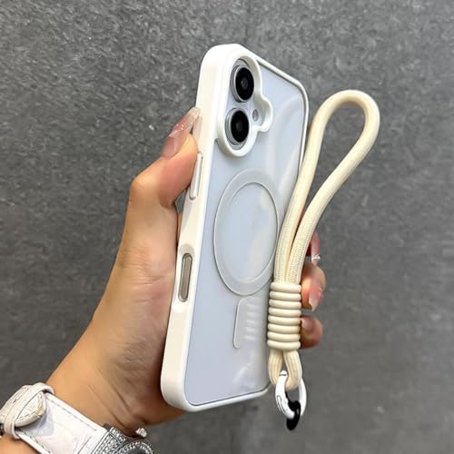 Coque de protection transparente antichoc avec dragonne pour iPhone SE/8/7 blanche