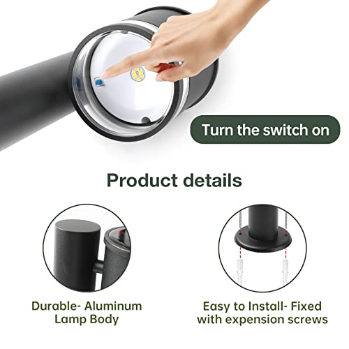 Lustrlach Solar Landscape Pathway Lights,Led Outdoor Waterproof Solar Driveway Lights 20In Black Floor Lamp For Lawn Walkway Driveway Patio,3000K Warm White #TOP4