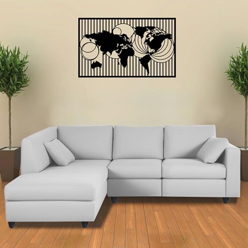 Image of Florian LHS 4 Seater L Shape Sofa Set for Living Room (Grey Fabric) Premium Fabric Sofa