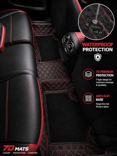 Image of 7D Car Floor Mat for Skoda Kushaq 2026 | Black Red