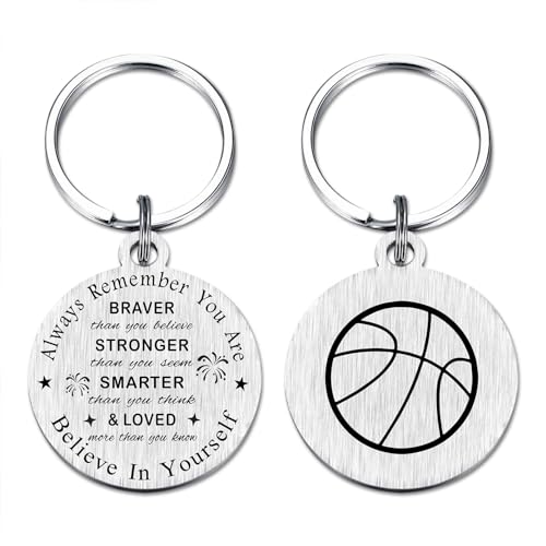 SOUSYOKYO Basketball Player Gifts for Men Women Teen Boys Personalized Basketball Themed Birtyday Keychain for Lover Girl