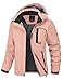 donhobo Damen Fleecejacke Winter Warm Softshelljacke Outdoor Skijacke Winddichte Wasserdicht Atmungsaktiv Regenmantel Funktionsjacke (Pink, L)