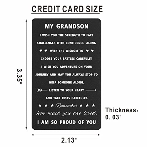 Grandson Gifts Grandson Graduation Card - Grandson Wallet Card Unique for Christmas Valentines Father's Day2