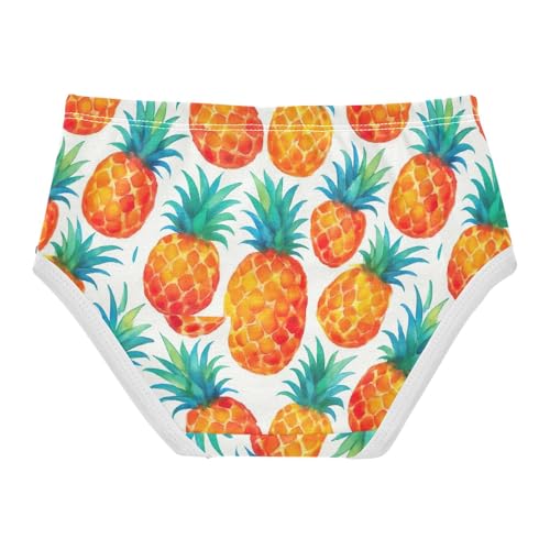 Joisal Cotton Girls Underwear Toddlers Watercolor Pineapples White Girl Panties Cute Stylish Kids Briefs Undies 2t2