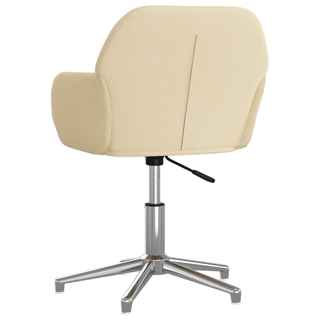 Set di 2 sedie da pranzo color crema con imbottitura, girevoli, ergonomiche, robusta struttura in metallo, design scandinavo, comodi braccioli, tessuto resistente