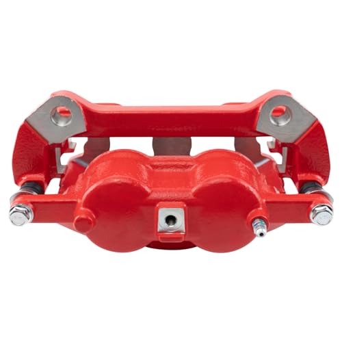 Image of TRQ Performance Front Brake Caliper Set Painted Red Brackets Compatible with 2010-2021 Ford Expedition 2010-2011 F 150 2009-2021 Lincoln Navigator