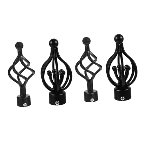Ciieeo 4pcs Twisted Cage Finials for Curtain Rods Decorative Curtain Rod Ends Elegant Design for Home and Stylish Drapery Accessories