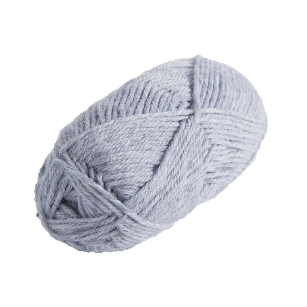 Image of Knit Picks Wool of the Andes Blue 100% Wool Yarn Pack for Knitting | 10 skeins (500g total) of soft worsted weight crocheting yarn in Lake Ice Heather color, good for felting.