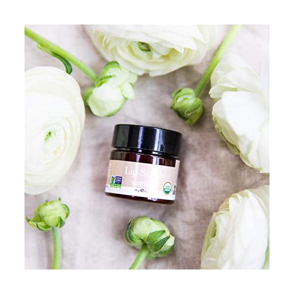USDA Organic Lip Scrub Vanilla - USA Made All Natural Lip Exfoliator, Moisturizing Scrub for Dry Lips, Lip Scrubber Exfoliator & Sugar Scrub for Smooth Lips, Small Beauty Gifts