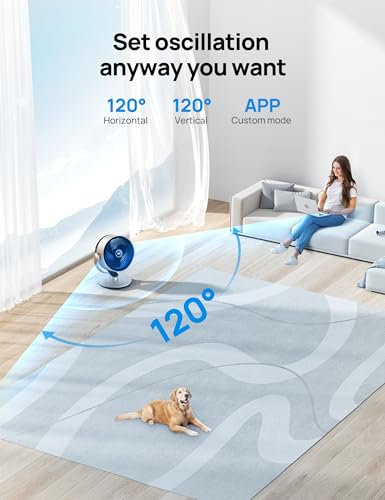 Image of Dreo Smart Fans for Home Bedroom, 16 Inch, Air Circulator Fan with Remote /WiFi /Voice Control, 25dB Quiet DC Room Fan, 120+90 Oscillating Fan, 6 Modes, 9 Speeds, 12H Timer, Works with Alexa /Google