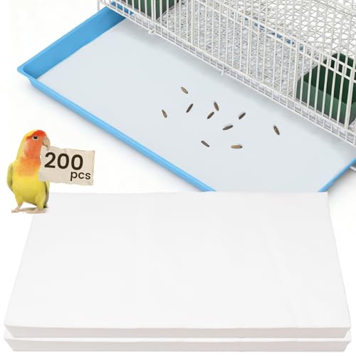 BREENHILL 23.6x16.9in Bird Cage Tray Liners, Disposable 200 Sheets for Birds, Ideal for Packing, Pet Cages, Shipping, and Moving