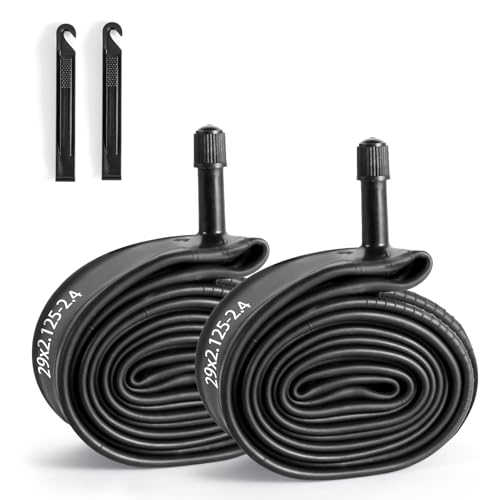 2 Pack 29 Inch Bike Tube AV32mm Schrader Valve, 29" Bicycle Tube for 29 x 2.125/2.2/2.25/2.3/2.35/2.4 Bike Tire, Butyl Rubber Inner Tube with 2 Tire Levers for Mountain MTB Bike by Gesinikad - Image 8