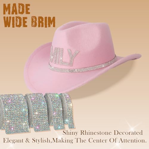 Custom Cowboy Hats for Women Rhinestone Cowboy Hat for Girls Sparkly Cowboy Hat Men Cowgirl Hat with Wide Brim3