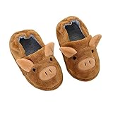  Haizhe Zapatillas de Estar por Casa Unisex Niños, Algodón, 15/16 (S)