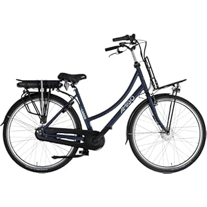 AMIGO E-Lagos T3 Elektrische fiets voor dames, 28 inch, e-bike 50 cm, 7 versnellingen, met velgremmen, mat blauw