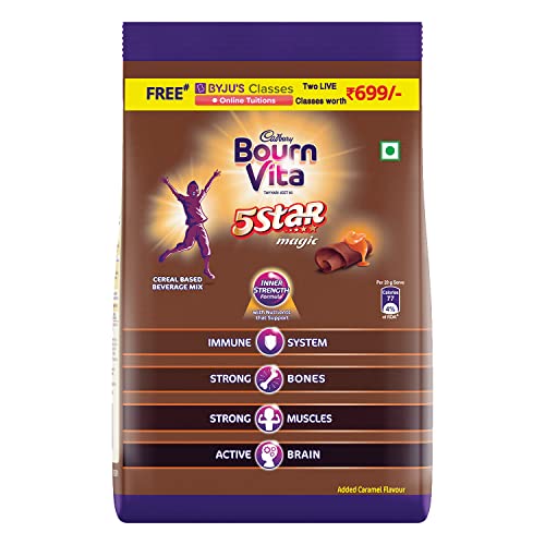 Image of BOURNVITA Cadbury Chocolate Health Drink - Bournvita, 2 Kg & Cadbury 5 Star Magic Health Drink Pack, 750 g