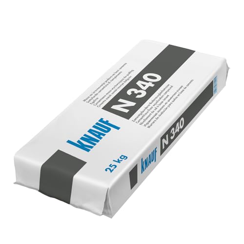 Knauf N 340 Bodenausgleichsmasse 25kg | zementgebunden 5–40mm | selbstnivellierende Ausgleichsmasse für innen & außen | emissionsarm EC1PLUS | ideal für Fußbodenheizung