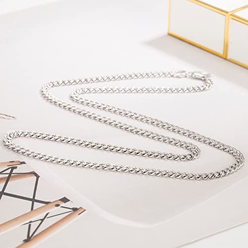 Dankadi Men Sterling Silver Curb Cuban Link Chain Necklace Woman Italian 3-4-5-6Mm 18 "20" 22 "24" 26 "28" 30" Solid 925 Silver Choker Teen Boy Fashion Jewelry Gift (22 Inches, 4Mm) #TOP7