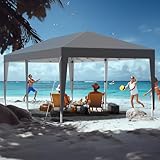 Pop Up Tonnelle de Jardin 3x3m,Tonnelle Pliante,Tente de Camping avec Sac de Transport,Imperméable,Anti UV50+，Hauteur Réglable，Tente Réception,Barnum Pliante pour Exterieur Party Festival,Anthracite
