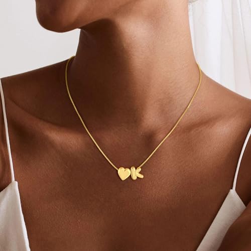 Easter Basket Stuffers Gifts for Kids Teen Girls Women - 14K Gold Plated Dainty Heart A-Z Initial Letter Necklace Teen Girls Gifts Trendy Stuff Birthday Gift for 5 6 7 8 9 10 Year Old Girl - image 3