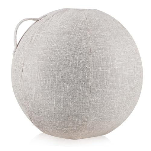 NAMOARLY Yoga Ball Schutzhülle aus Baumwolle und Leinen Atmungsaktiv Waschbar Schützt Gymnastikball vor Schmutz Beige Einfacher Stil Leicht zu Reinigen mit Reißverschluss für Yoga und NAMOARLY Yoga Ball Schutzhülle aus Baumwolle und Leinen Atmungsaktiv Waschbar Schützt Gymnastikball vor Schmutz Beige Einfacher Stil Leicht zu Reinigen mit Reißverschluss für Yoga und