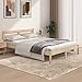 Gecheer Giroletto in Legno Massello di Pino 135x190 cm,Letto con Doghe,Letto Singolo/Matrimoniale in Legno,Struttura Letto con Testiera,Giroletto Classico Robusto Struttura Telaio Letto in Legno