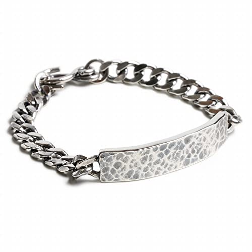 [ビビファイ] ブレスレット キヘイチェーン シルバー Back Hallmarks ID Bracelet/Hammered Finish w/gold (L)
