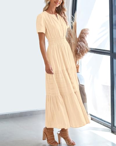 BTFBM Womens Summer 2026 Casual Maxi Dresses Lightweight Short Sleeve Dress - image 7