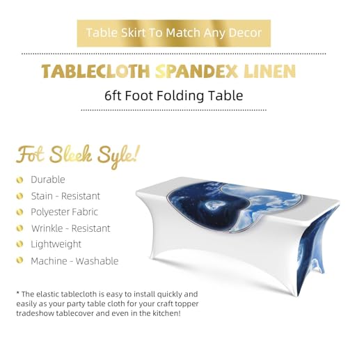Nappe extensible Yin Yang World pour table de 1,8 m lavable sans repassage