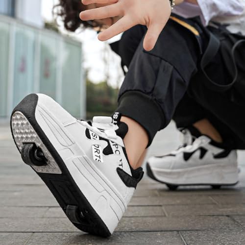 Kids Roller Shoes for Boys Girls, Sport Roller Skate Sneaker for Boys Girl, Outdoor Sport Shoes Sneakers with 2 Wheels, Unisex Retractable Skating Shoes for Children's Park Sports Walking3