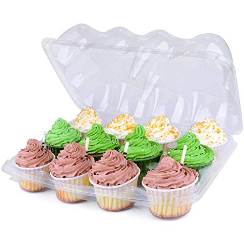 BIOZOYG Scatola per Muffin da 12 Cupcake con Grande Finestra e Inserto I 25 Scatole per Pasticceria Scatole Regalo Bianco I Box da Asporto Organiche Scatole di Cartone Biodegradabile