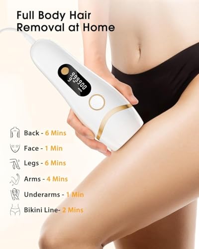 LYSMOSKI IPL Laser Hair Removal At Home Hair Removal for Women and Men Laser Hair Removal Device Pain-Free System for Lasting Hair Reduction on Face, Armpits, Bikini Area - Image 6