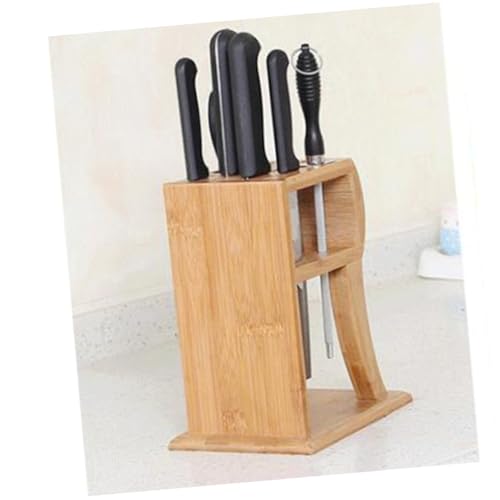 Cabilock Block Kitchen Knife Holder R Shape Cutlery Rack with Slots for Safe Storage Easy to Clean Ventilated Design for Kitchen Organization