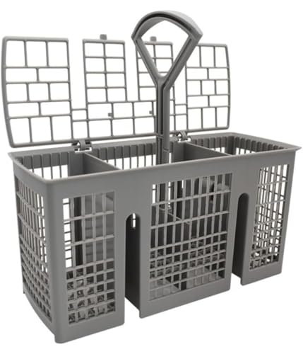 Cesta de cubiertos para lavavajillas, soporte de utensilios de repuesto gris para ahorrar espacio y limpiar los platos de manera eficiente, accesorio ideal para lavavajillas, 1 pieza
