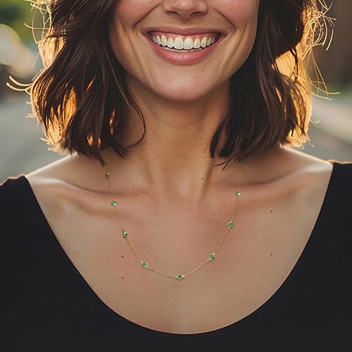 Ross-Simons 2.20 ct. t.w. Emerald Station Necklace in 18kt Gold Over Sterling2