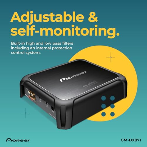 Image of Pioneer GM-DX871 - Powerhouse Amplifier with 1,600 Watts, Class-D Technology, 1-Channel, Variable Low-Pass Filter, Compact Design, and Remote Bass Boost Control