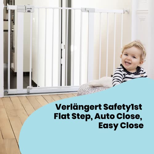Safety 1st Easy Close Metal 28cm Gittererweiterung, kein Bohren, leicht montierbare Erweiterung zu Türschutzgitter, Erweiterung für Treppenschutzgitter ohne Bohren für Babygitter, Weiß