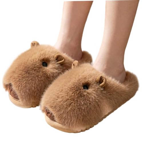 Chaussons capybara douillets pour rester au chaud à la maison en hiver