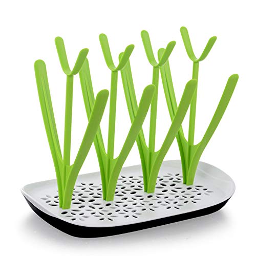 Alfun Escurre Biberones sin BPA Escurridor Biberones Escurre Chupetes (Verde)