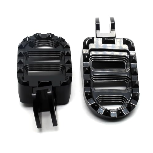 Image of MZS Motorcycle Rider Foot Pegs Floorboards for Vulcan 650 S EN650 2016-2025, Front Wide Footpegs MX Serrated Pedal Rest CNC Black