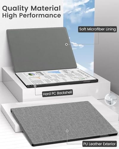 MoKo case for Remarkable Paper Pro 2024 11.8", Lightweight and Hard Back Shell Protective Case with Built-in Pen Holder, Auto Sleep/Wake for Remarkable Pro 11.8", Denim Gray