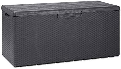 Toomax Z175E097 Portofino Weather Resistant Heavy Duty 90 Gallon Novel Resin Outdoor Storage Deck Box w/Lockable Lid & 450 Pound Weight Capacity, Gray