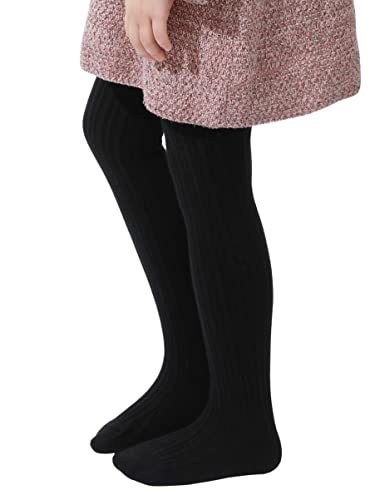 Image of Paralinda Girls' Cotton Tights - Toddler Cable Knit Footed Tights