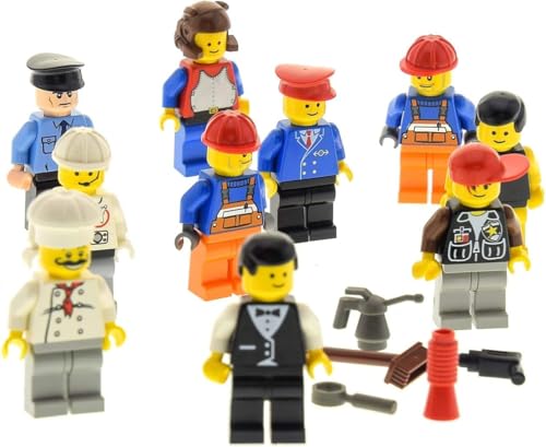 Bausteine Gebraucht - Set di 10 pezzi personaggi Città Città Mini figurina con accessori da uomo donna casuale, assortiti - Lego - Immagine 2