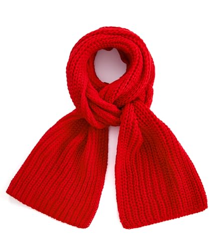 Bobelle Wear Schal Damen Herren Winter,Warm Strickschal Lang Knit Winterschal Unisex(Rot)
