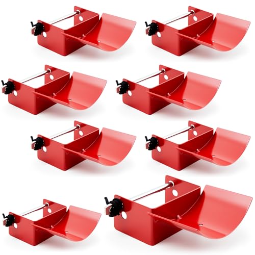 Abbylike 4 Pairs (8 Pieces) Jump Cups Metal Horse Jump Cups with Pin Fits Standards Uprights Lightweight Durable for Hobby Horse Jumper Equestrian Activities (Red)