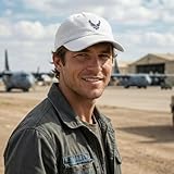 Speedy Pros Soft Baseball Cap Air Force Emblem Embroidered Military Insignias Twill Cotton Dad Hats for Men & Women White Design Only